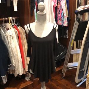 Brand new with tags black cold shoulder shirt.